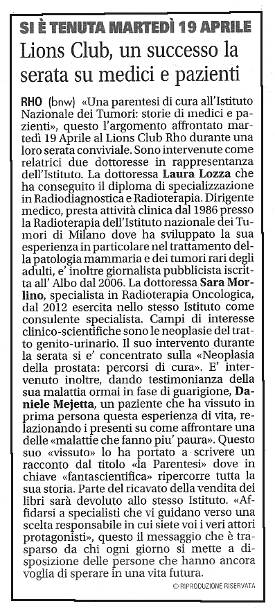 Aprile 2016 - Evento Lions Club di Rho
